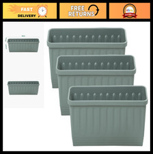 3-Pack 60cm Green Plastic Trough Planters for Indoor/Outdoor Garden, Herbs & Flo