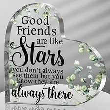  Gift for Friend Friendship Thank You Gifts Acrylic Heart Keepsake Eucalyptus