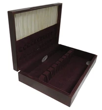 Vintage Tarnish Resistant Wood Silverware Flatware Wooden Storage Chest Box 83