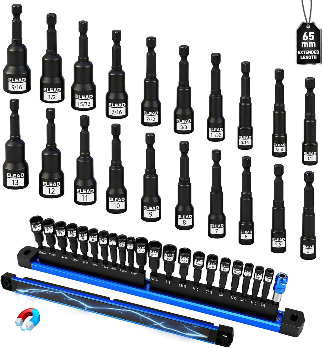 エムン　0513 22-Piece Magnetic Nut Driver Set, Metric & SAE (5-13mm & 1/4