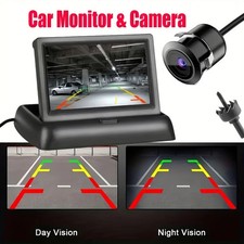 Backup Camera Wireless Car Rear View HD Parking System Night Vision 4." Monito