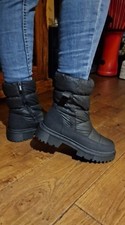 Betsy Womens Winter Snow Boots Black Warm Fur Lined Waterproof UK SIZE 7 BNIB