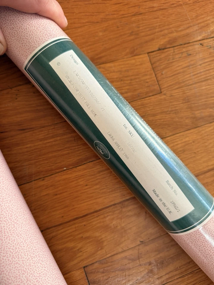 VTG 1989 Laura Ashley Infinity Pale Rose 2 Wallpaper Rolls - Image 3 of 4