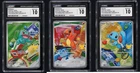 CGC 10 Pokemon Kanto FIRST PARTNER Set Charmander Squirtle Bulbasaur 037 038 039