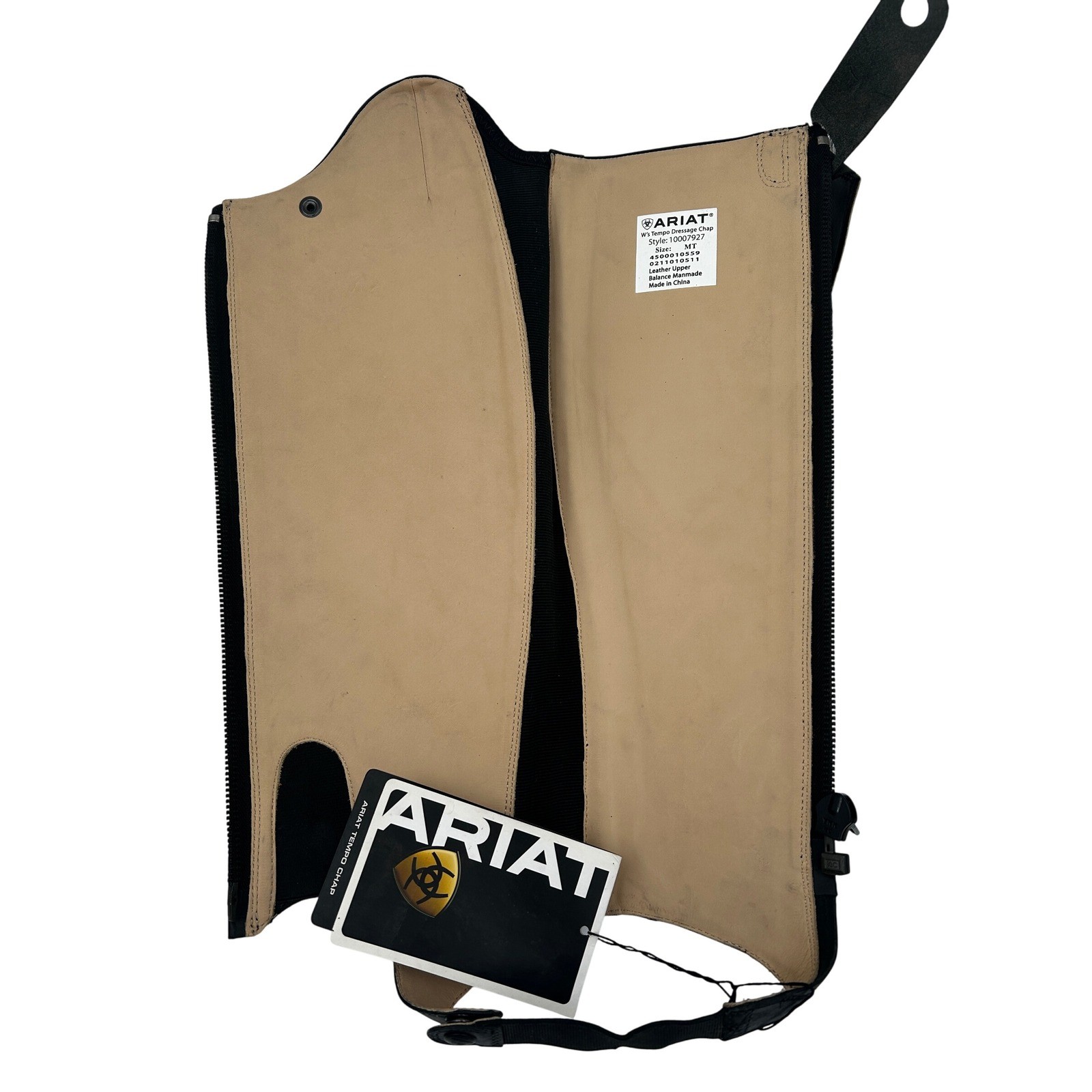 Ariat Tempo Dressage Half Chaps Womens MT Black Leather Riding Equestrian NWT