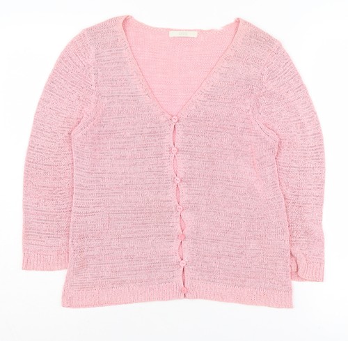 Marks and Spencer Women's Pink Cardigan V-Neck Size 10