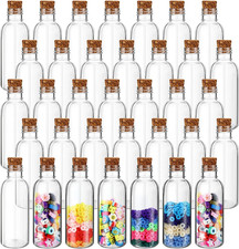 50 Pack 2 Oz Clear Plastic Sand Art Bottles with Cork Stoppers Sand Art Containe