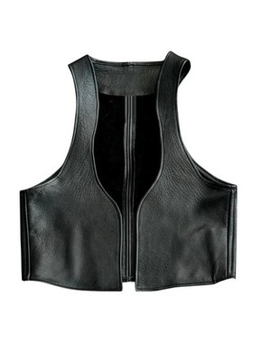 Men Vintage Style Leather Waistcoats Bar Tender Vests Old Fashion Bar Vest