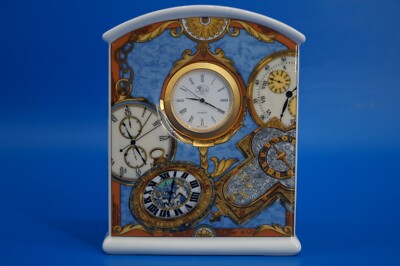 [11327] Hutschenreuther Tischuhr Porzellan H: 12,4 cm Kaminuhr Millenium Edition