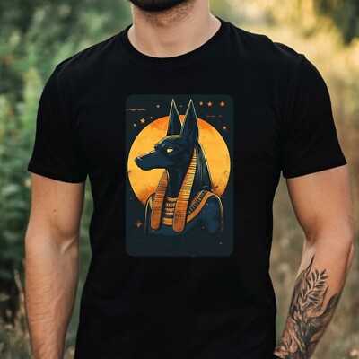 Herren T-Shirt Anubis Ägyptischer Gott Fantasie Motiv Baumwolle Größe XS bis 5XL