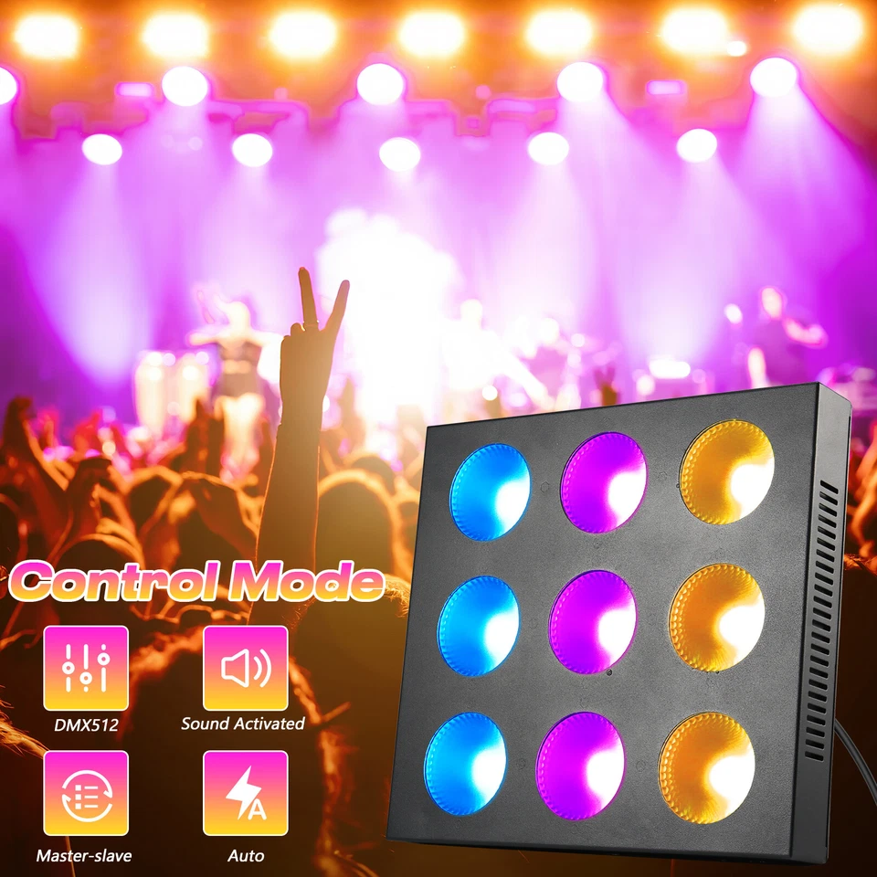 135W 9 LED Wall Washer Leiste RGBW COB Strahler DMX Strobe Bühnelicht Event Show - Bild 3 von 4