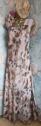 Jacques Vert Dress Jacket Beige Taupe Cream Floral Silk Evening Wedding 18 20 - Picture 21 of 23