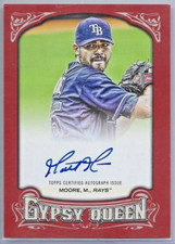 2014 Topps Gypsy Queen Autographs Red — Matt Moore, Tampa Bay Rays  — 30/49