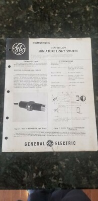 Ge General Electric Miniature Light Source Instructions Geh-2156