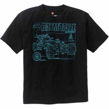 DC Comics   Boys' Batman Batmobile Schematic Detail T-Shirt   Boys Sizes 8-20