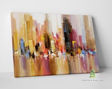 ABSTRACT CITY SKYLINE Canvas Art Oil Painting Wall Art Print Picture Decor -D536