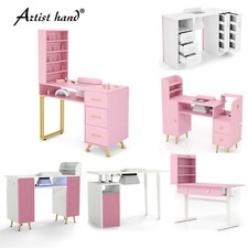 Artist Hand Pink Manicure Nail Table Station Desk Salon Spa Beauty w/ Wrist Pad