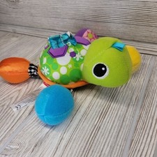 Infantino Topsy Turtle Plush Baby Toy Crinkle Clip Rattle Mirror Crib Car Seat