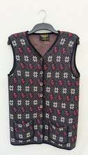 Vitabella Waistcoat Womens Large 100% Wool Knit Cottagecore Retro Vtg 80s 90s L