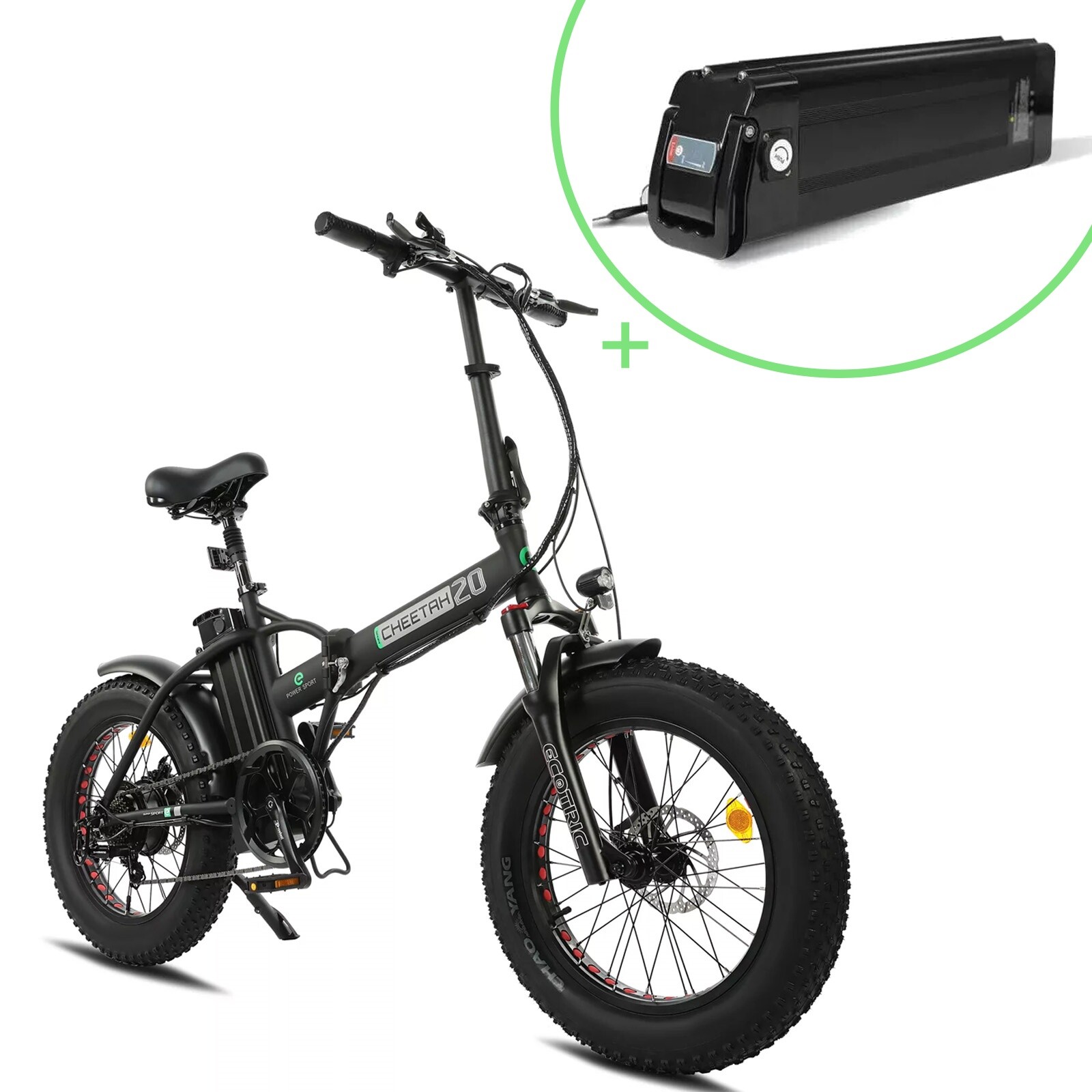 Электрический велосипед ECOTRIC 20 мощностью 500 Вт со складной толстой шиной 48 В литиевый UL2849 с аккумулятором 15029000₽