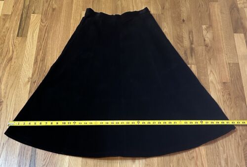 Vintage Bagatelle Black Leather Suede A-line Skirt Lined Women’s Size 14 - Picture 16 of 18