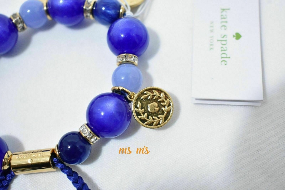 NWT Kate Spade Pretty Poms Blue Tassel Bracelet & Earrings