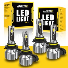 9005 9006 LED Headlights Kit Combo Bulbs 6500K High Low Beam Super White Bright