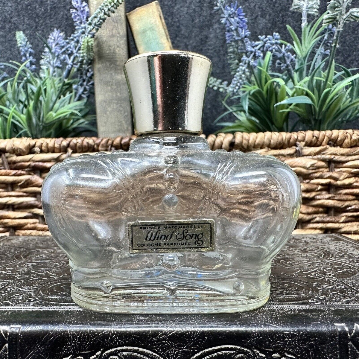 Prince Matchabelli Wind Song Crown Cologne Perfume Bottle Vintage 