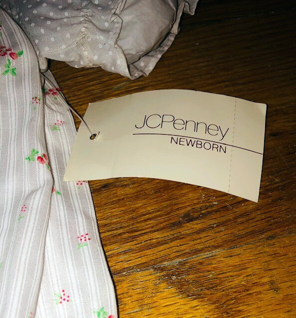 Vintage JcPenny Newborn Girl White Dress & Bloomers Pants Size 3 Month