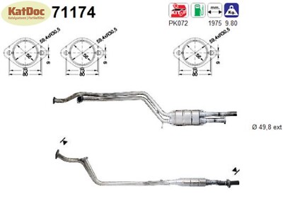   Katalysator für Mercedes 124/E-Klasse, 2.8/3.2, 142/145/162kW, Euro 2