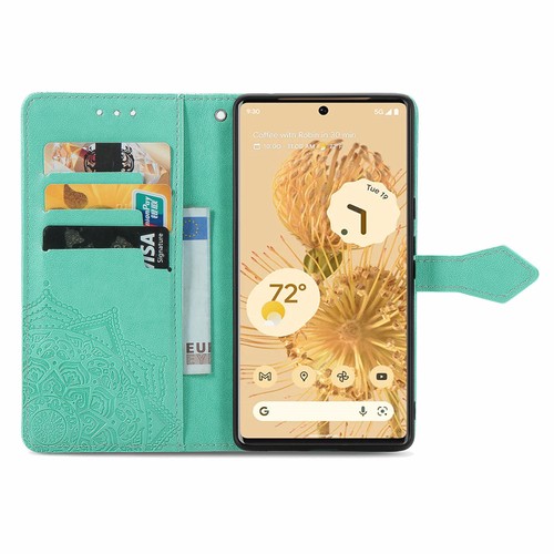 For Google Pixel 10 Pro XL/9A/8Pro/7A/6 Embossed Leather Flip Holder Wallet Case - Picture 6 of 36