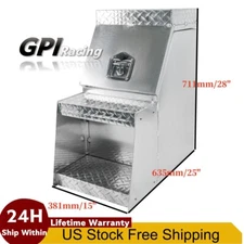 15"L x 25"W x 28"H Heavy Duty Aluminum Semi Truck Side Storage Saddle Step Box