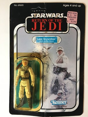 STAR WARS LUKE SKYWALKER HOTH w CARDBACK ROTJ VINTAGE KENNER LOOSE