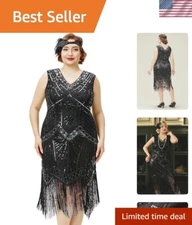 Dazzling Plus Size Flapper Dress for 1920s Themed Parties - XX to 4X Available