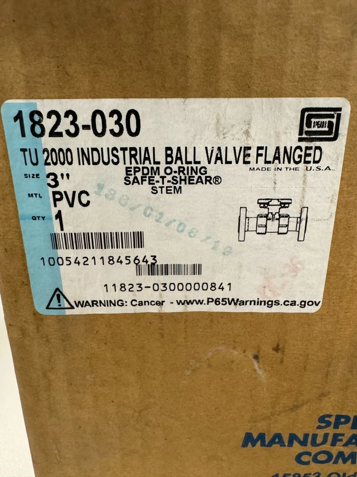 NUEVO Spears 1823-030 PVC TU 2000 3 pulgadas industrial válvula de bola con brida Sch 80 Foto 2 de 3