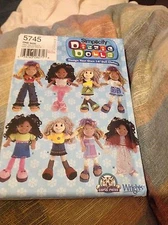 Simplicity Sewing Craft Patterns 5745 Dizzle Dolls Design 14" doll clothes NEW!