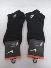 2 Pair Vintage Nike Sport Low Cut Socks 2006 Black M Size