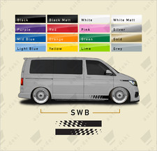 Fits VW T5 T6 Transporter SWB - Side Stripe Vinyl Stickers Camper Van Decals