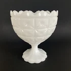 Vintage Napco White Milk Glass Pedestal Flower Vase