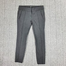 Loft Skinny Pants Women's 6 Gray Rayon Stretchy Slim Fit Crop Zip-Pockets Office