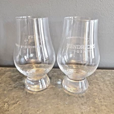 Set of 2 ~ NEW Hendrick's Gin The Glencairn 4.5" Glasses Tasting Glass 5.9 oz