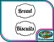 Bread & Biscuits A Kitchen Jar Tub Label Vinyl Sticker Decal Cooking Baking