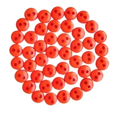 Tiny Round Orange Buttons - 1/4" Doll Clothes Quilt Sew  - Shelly's Buttons