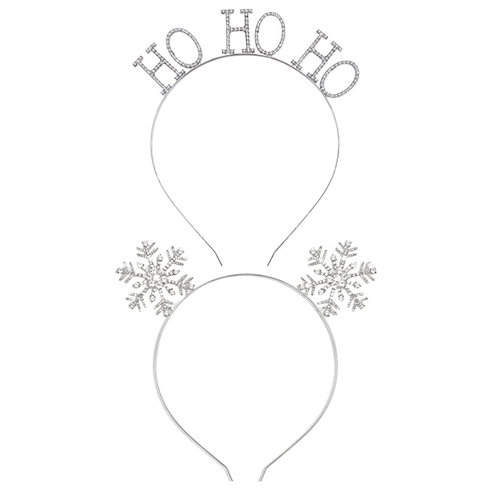 2 Pcs Christmas Hair Accessory Glitter Snowflake Headband Girls Simple