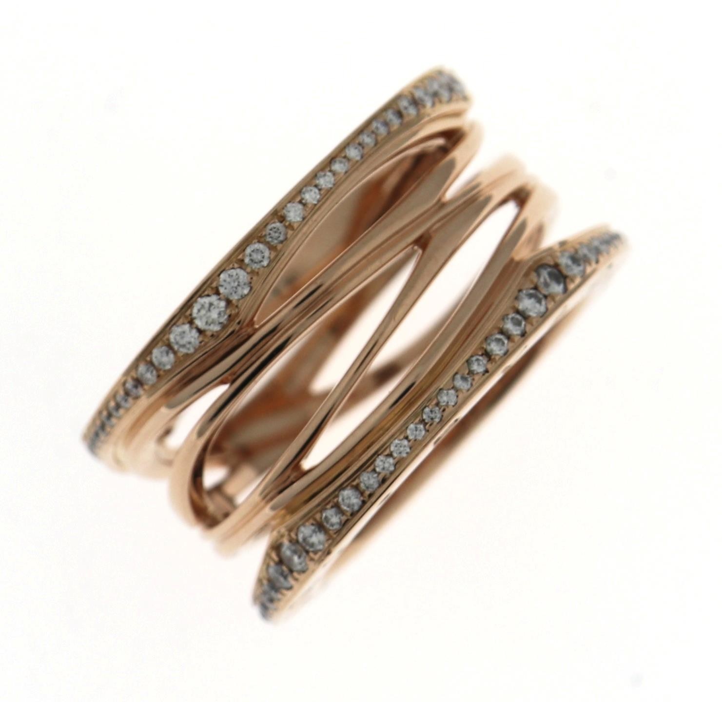 Bulgari Bvlgari B.Zero1 B Zero One Zaha Hadid 18K Rose Gold Diamond Ring Sz 55 image 4