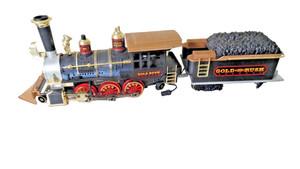 New Bright Gold Rush Battery Operated G Engine w/Tender Untested -As Is Sale