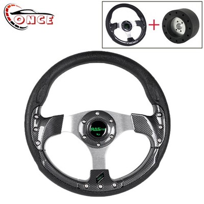 12.5 Inch Marine Boat Steering Wheel w/ Hub Adapter 3/4'' Axle Keyway 3 Spokes