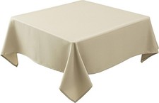 Textured Fabric Square Tablecloths 54x54 Inches, Natural Water Resistant Spill