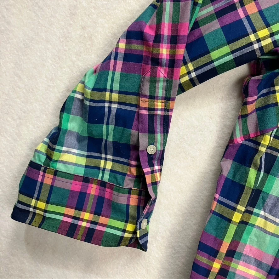 Camisa Chaps Classics para mujer 2X a cuadros con botones sin hierro algodón colorida Foto 4 de 4