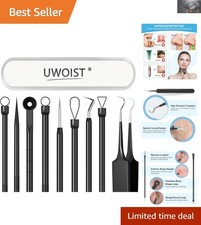 5-Piece Stainless Steel Blackhead Remover Kit with Portable Box for Safe Use